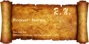 Rosner Norma névjegykártya